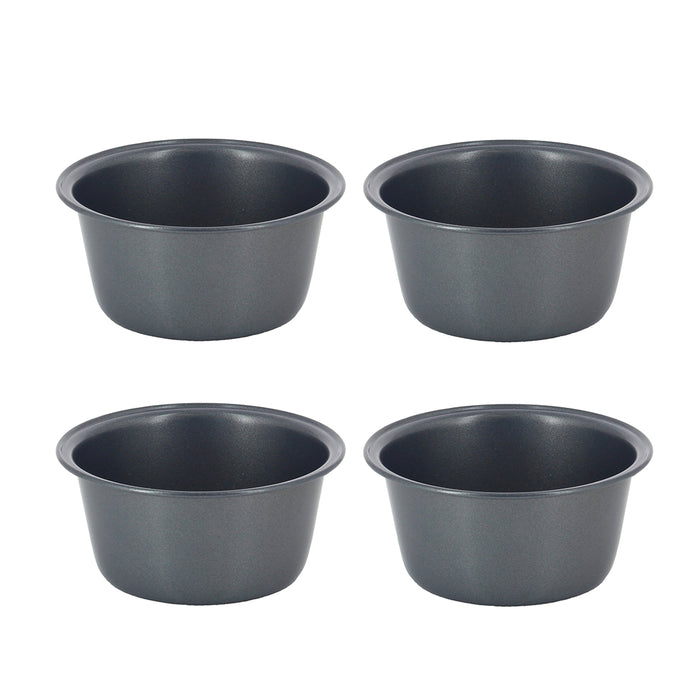 Set of 4 De Buyer 11cm Mini Cake Moulds on a white background