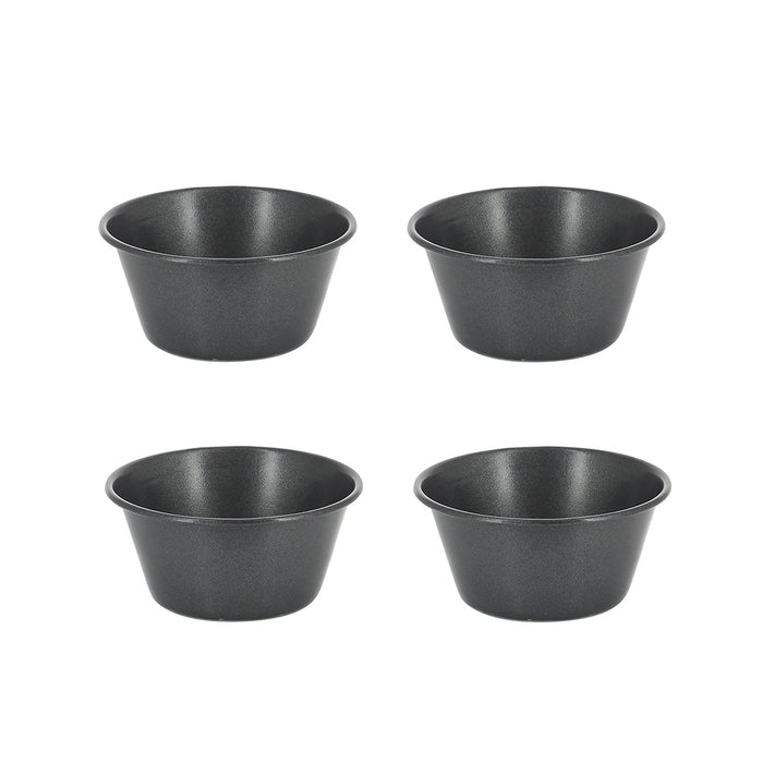 Four De Buyer Muffin Moulds placed on a white background