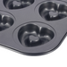 De Buyer non-stick steel cake tray with six heart-shaped moulds, on a white background