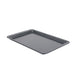 A dark gray rectangular baking tray with raised edges, shown at an angle on a plain white background.