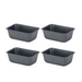 Complete set of four rectangular mini loaf moulds against a plain white background. 