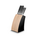 Lion Sabatier Paris Black & Beechwood Knife Block - Includes 5 Edonist Black Knives