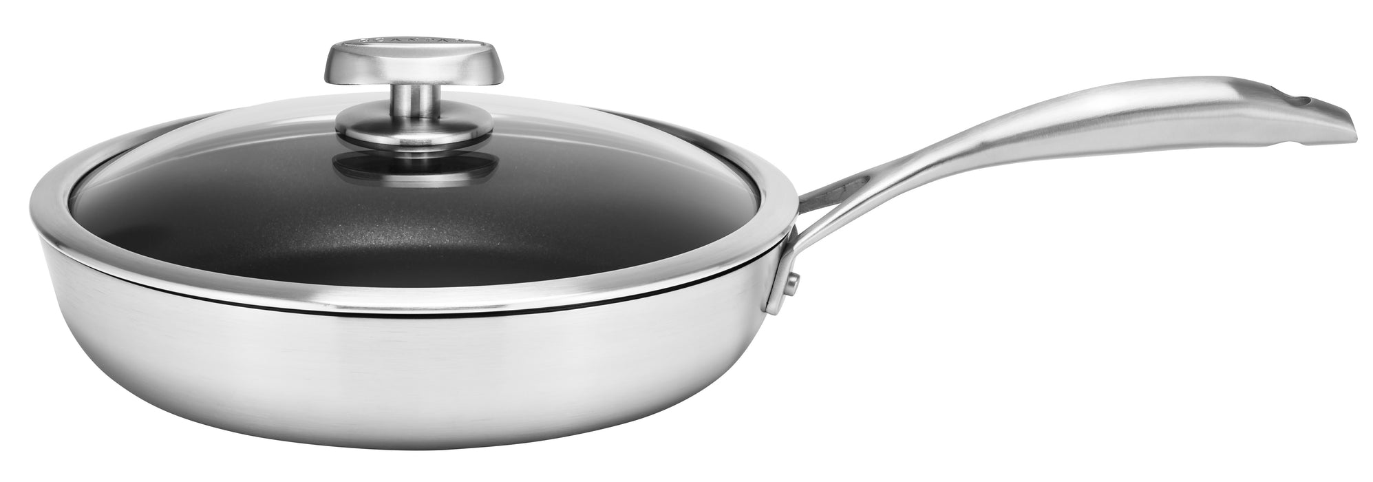 SCANPAN CS+ 28cm sauté pan with lid in brushed stainless steel