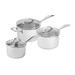 SCANPAN STS 3pc Saucepan Set With Lids showing three stainless steel saucepans