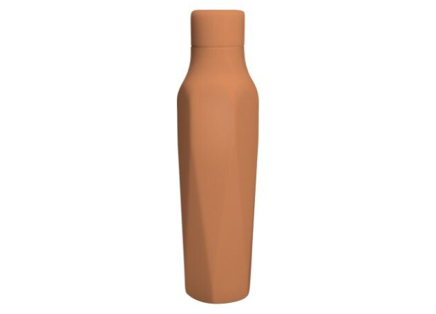 Brown Scanpan water bottle on a white background