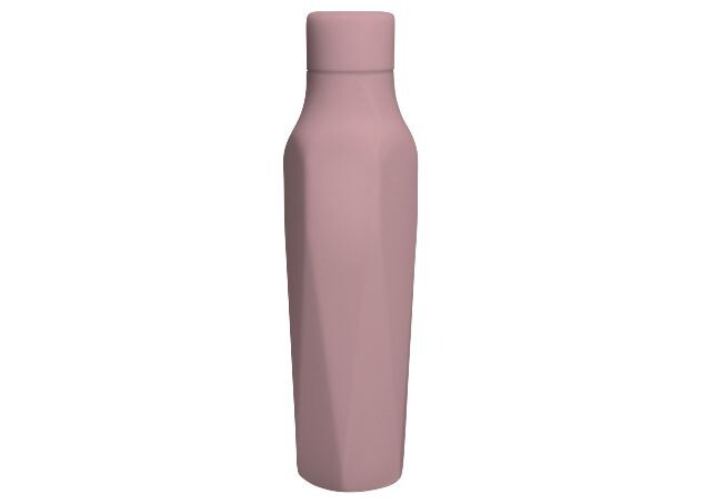 Pink Scanpan water bottle on a white background