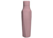 Pink Scanpan water bottle on a white background