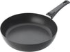 A black SCANPAN Urban 28cm Sauté Pan with a smart detachable handle, crafted with Stratanium non-stick coating.