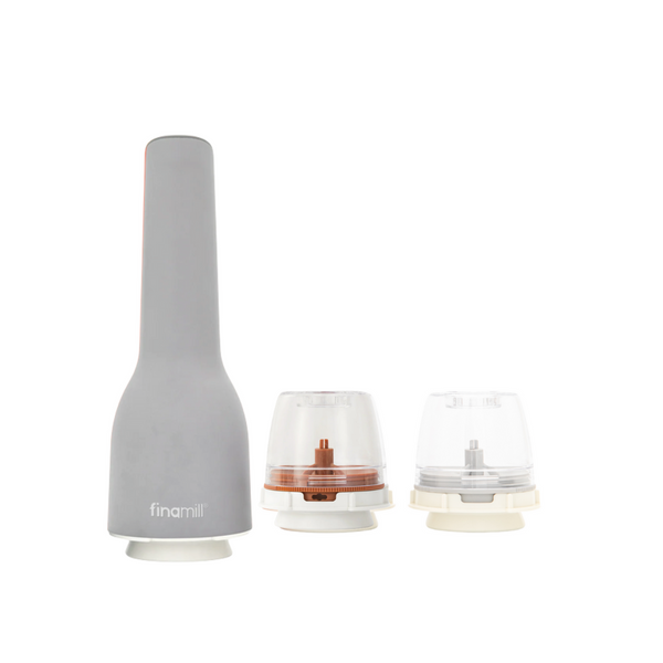 FinaMill One 3pc USB Spice Grinder Set - Stone Grey