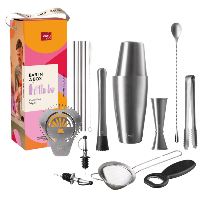 Vacu Vin Bar in a Box 14pc Cocktail Set with cocktail tools