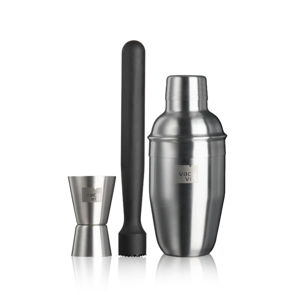 Vacu Vin Bar in a Box 3pc Cocktail Set with shaker, jigger and muddler