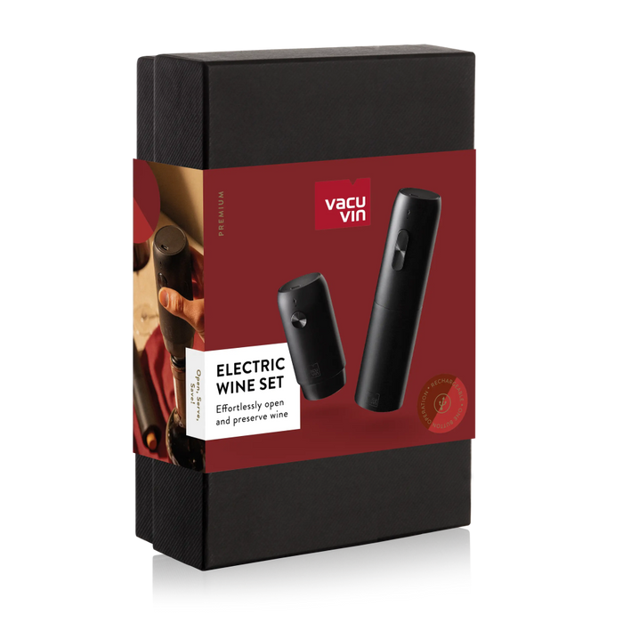 Vacu Vin Electric Wine Open & Save 2pc Set packaging