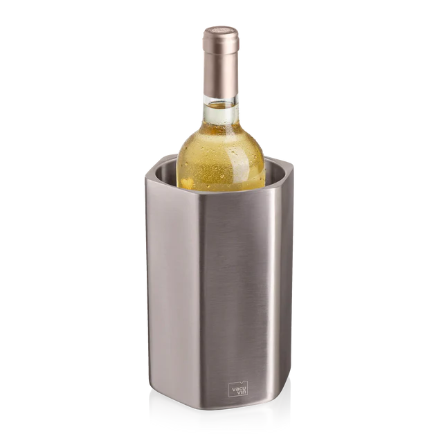 Vacu Vin Hive Stainless Steel Wine Cooler with wine bottle