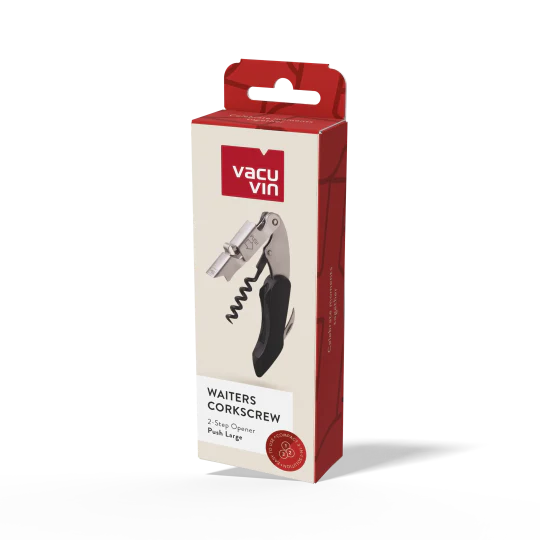Vacu Vin Push Waiter's Corkscrew Large Black packaging