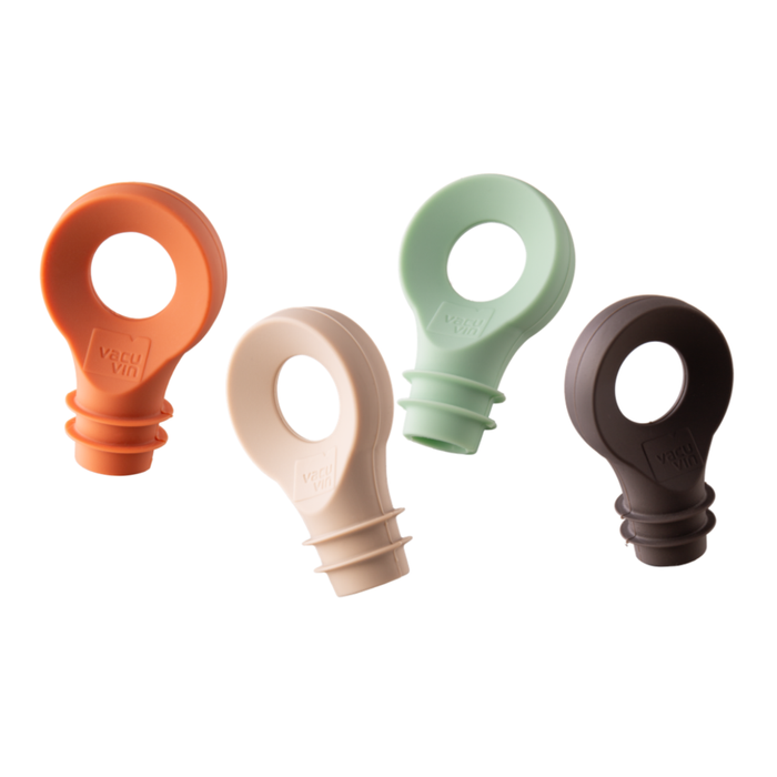 Vacu Vin Wine Stoppers 4pc Set in assorted colours