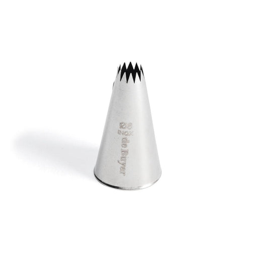 De Buyer Stainless Steel 8mm Petit Four Star Nozzle - 12 Teeth - HAUSwares