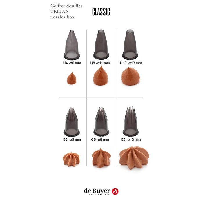 De Buyer Tritan Classic Nozzle Set With Holder - 6 Piece Set - HAUSwares