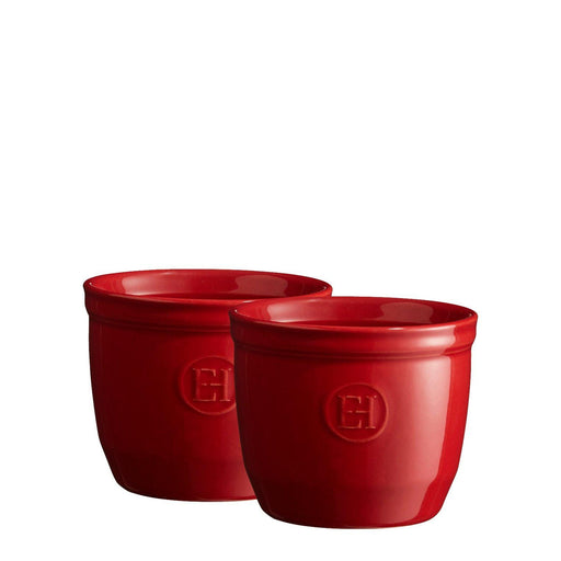 Emile Henry 2 Ramekins Set No 8 Burgundy 8.5cm dia.