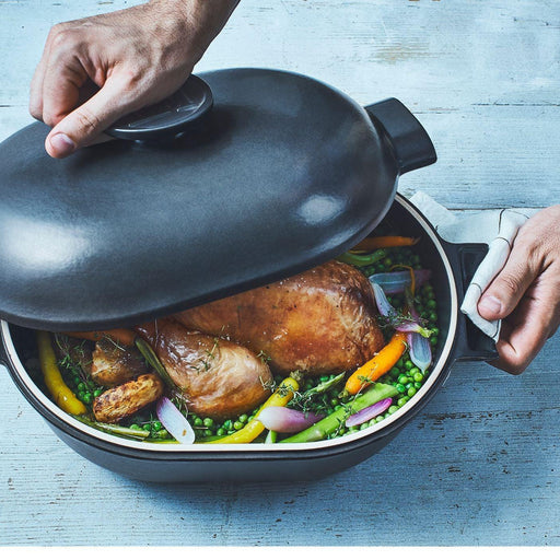 Emile Henry Delight Oval Casserole Dish Slate 36cm dia. 4.5l - HAUSwares