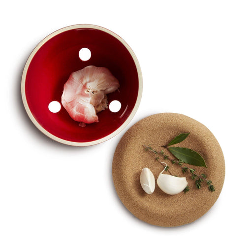 Emile Henry Garlic Pot Burgundy 14.6cm dia. - HAUSwares