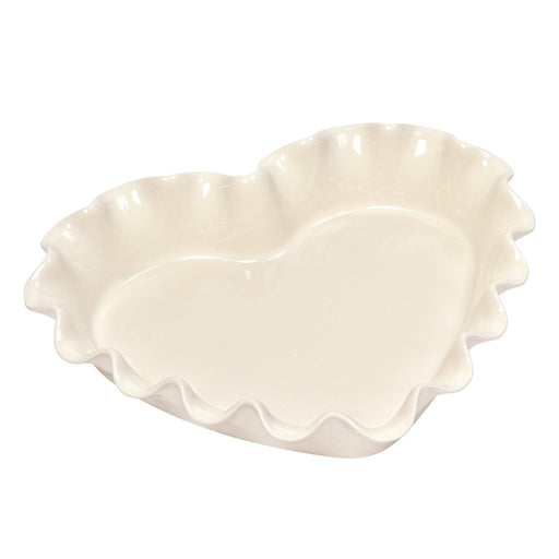 Emile Henry Ruffled heart dish Clay 33cm x 29cm