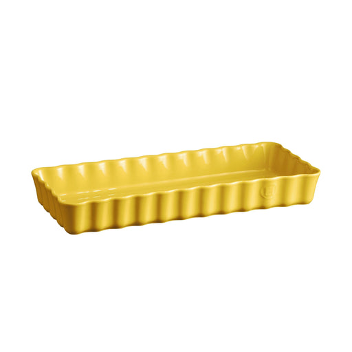 Emile Henry Slim Rectangular Tart Dish Provence Yellow 36cm x 15cm