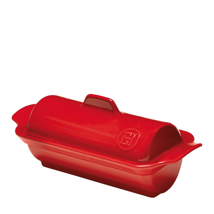 Emile Henry Terrine foie gras medaillon Burgundy 24.5cm x 10cm