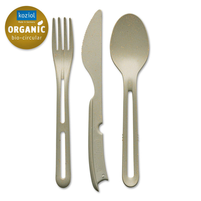 Koziol Klikk Cutlery 3pc Set - Nature Desert Sand