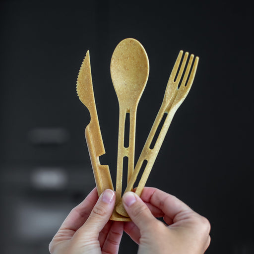 Koziol Klikk Cutlery Set 3-Pieces - Nature Wood