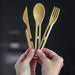 Koziol Klikk Pocket Cutlery Set 3-Pieces - Nature Wood