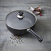 Scanpan Classic 16cm glass lid with black knob and stainless steel rim