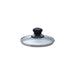 Scanpan Classic 16cm glass lid with black knob and stainless steel rim