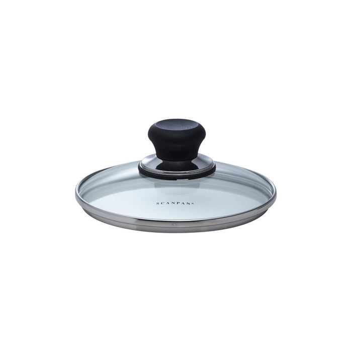 Scanpan Classic 20cm glass lid with black knob and stainless steel rim