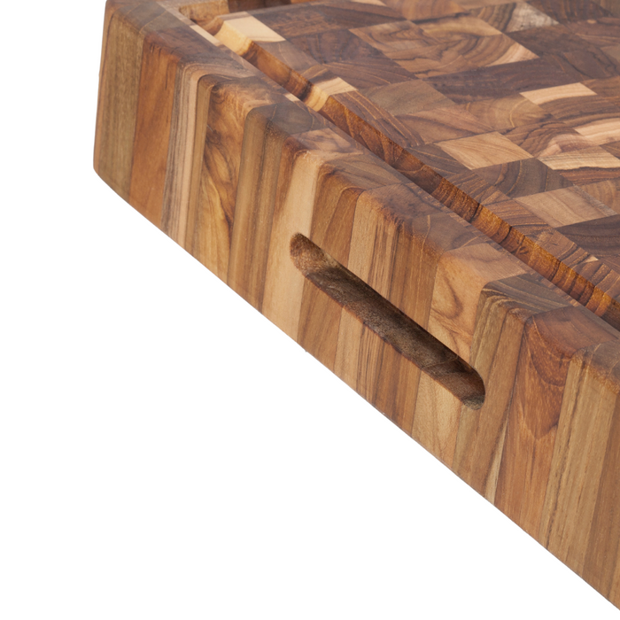Close-up of TeakHaus Butcher Block Carving & Chopping Board end grain
