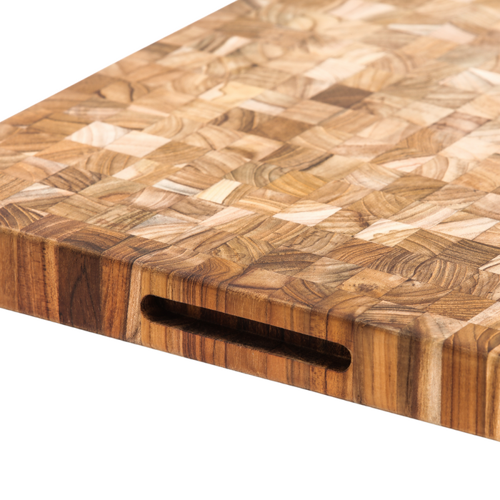 Close-up of TeakHaus Butcher Block Chopping Board end grain