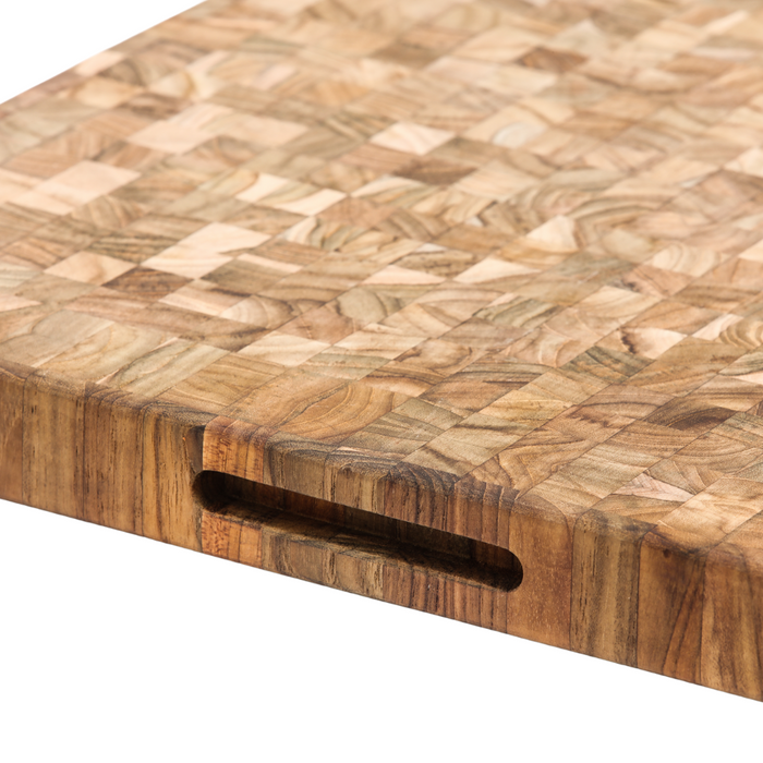 Close-up of TeakHaus Butcher Block Chopping Board end grain