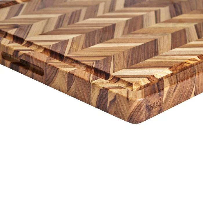 Close-up of TeakHaus Herringbone Chopping Board