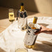 Vacu Vin 2pc Active Wine and Champagne Cooler Set Silver in use