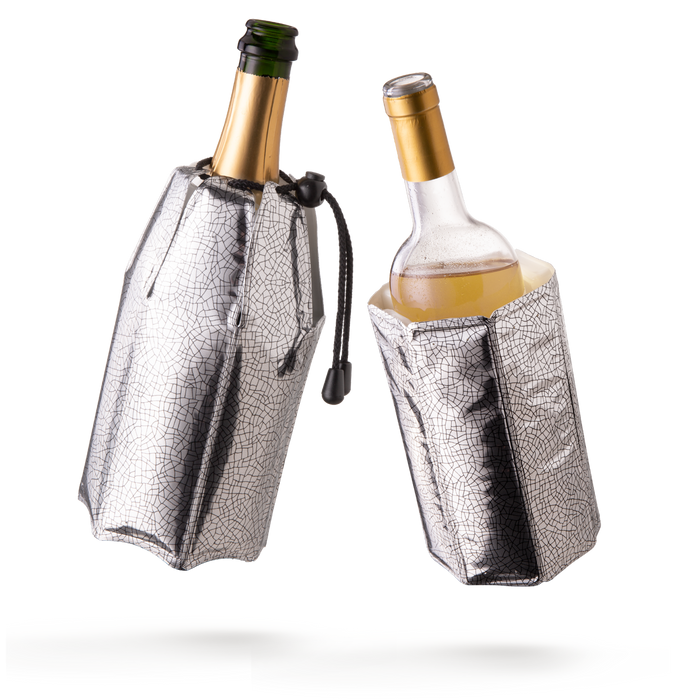 Vacu Vin 2pc Active Wine and Champagne Cooler Set Silver