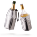 Vacu Vin 2pc Active Wine and Champagne Cooler Set Silver