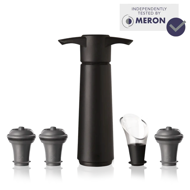 Vacu Vin Wine Saver Original Set Black with pump, stoppers and wine server