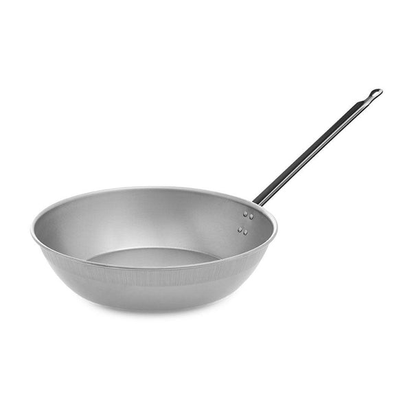 Vaello Single Handle Polished Steel Deep Frying Pan - 32cm